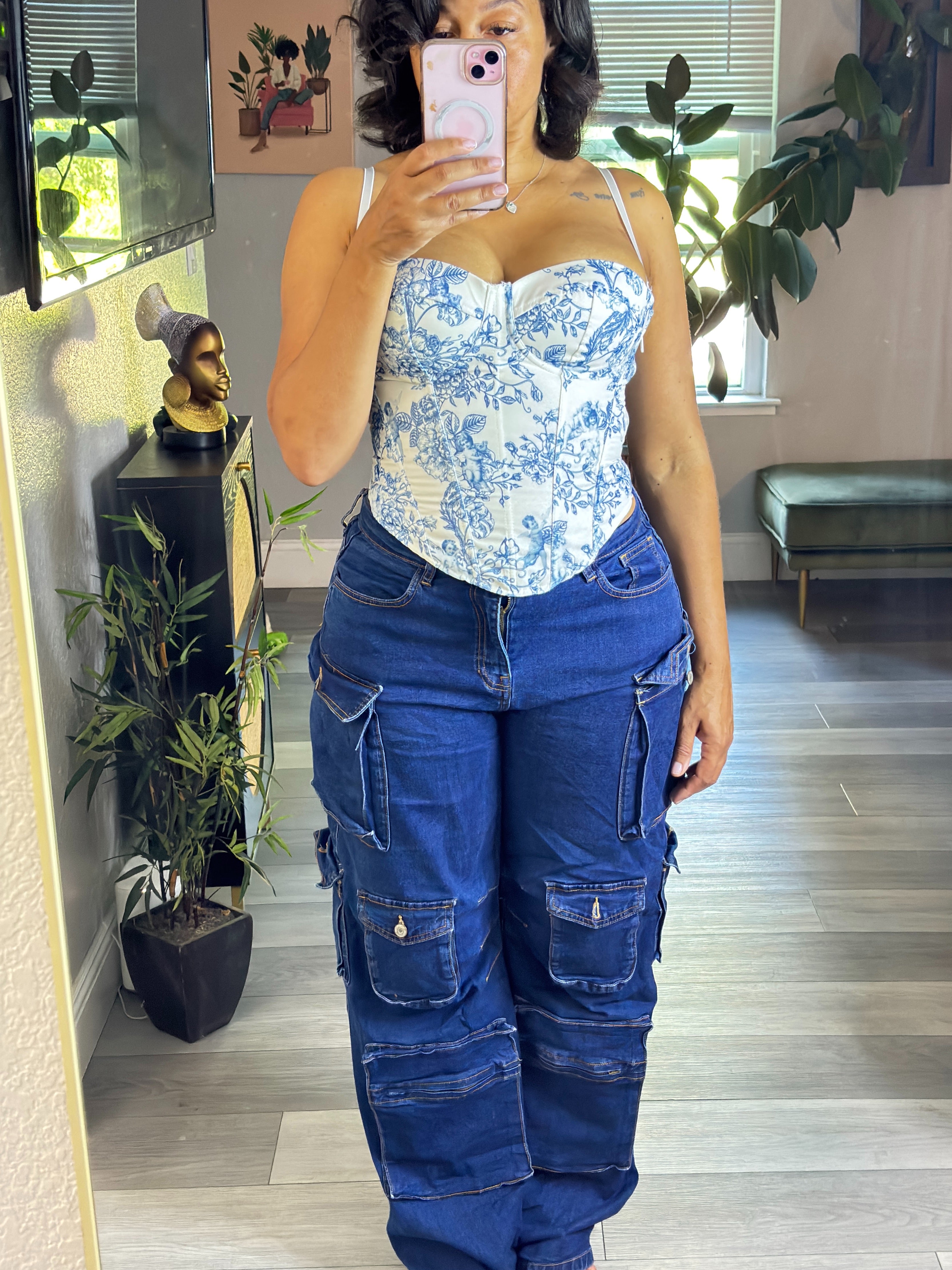 Blue Toile Corset