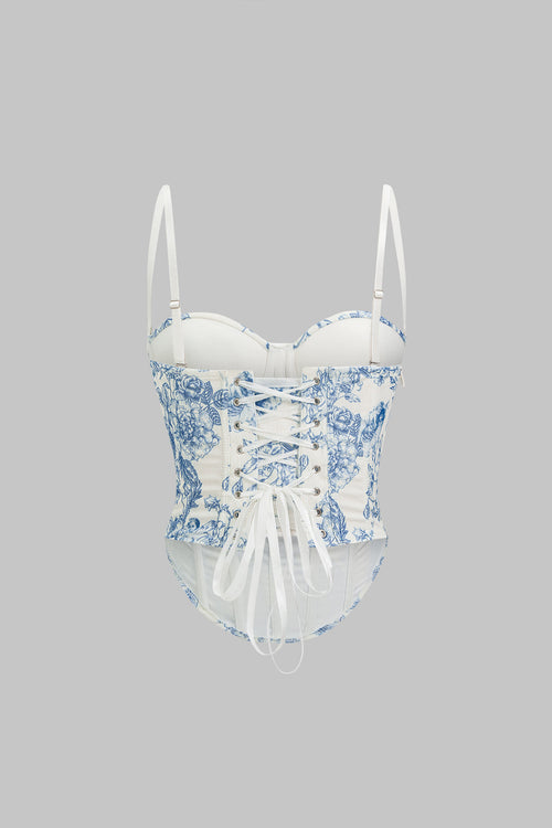 Blue Toile Corset