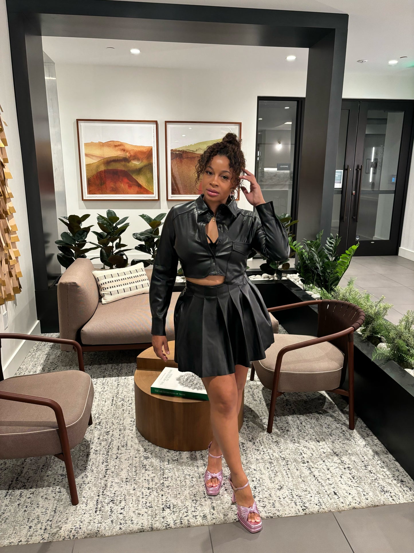 Pleaded Skirt Set