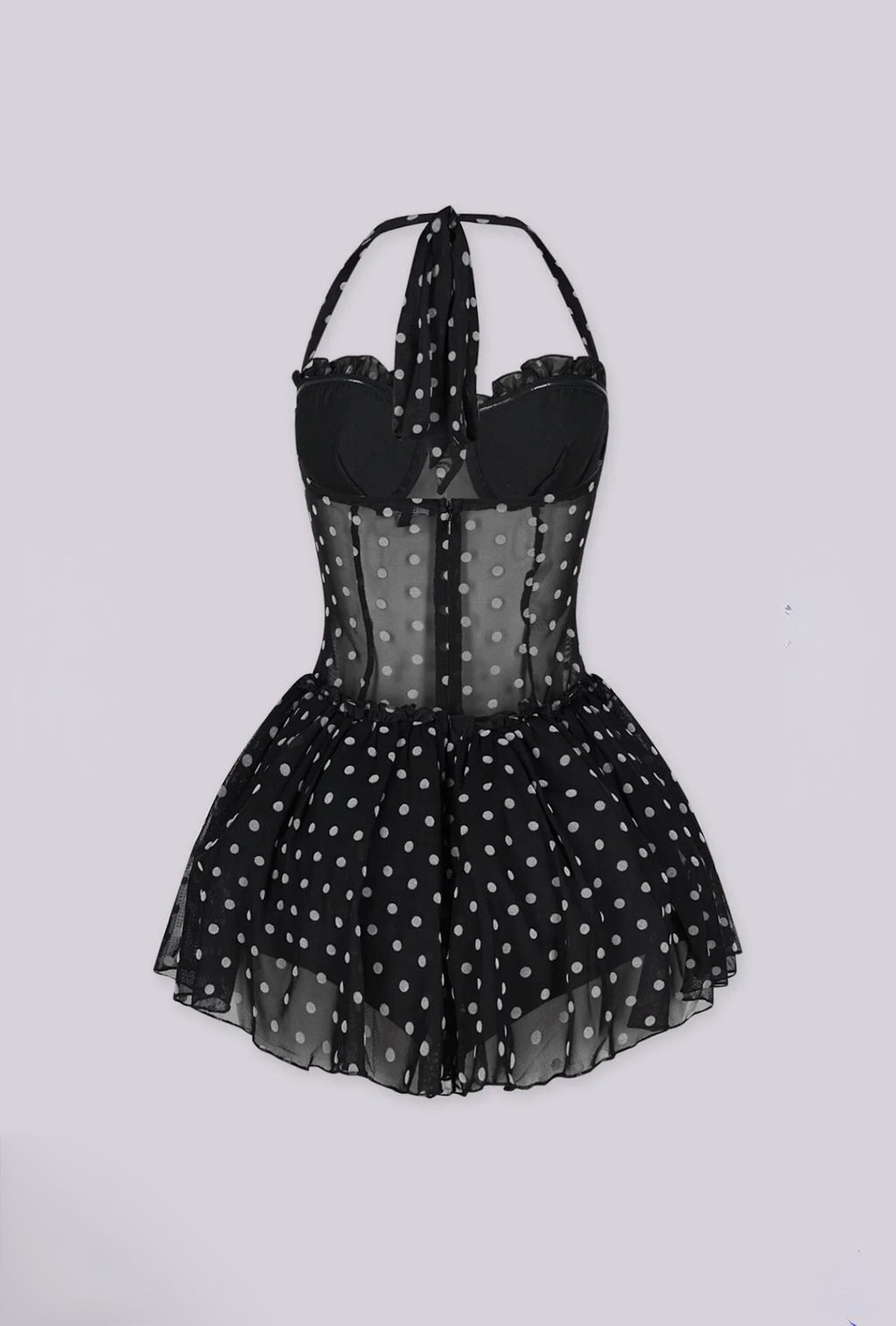 Black Polka Dot Ruffle Romper