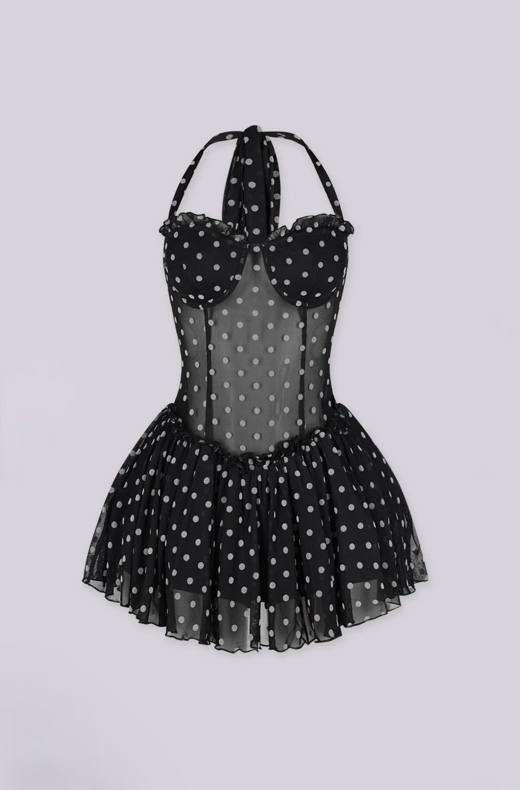 Black Polka Dot Ruffle Romper