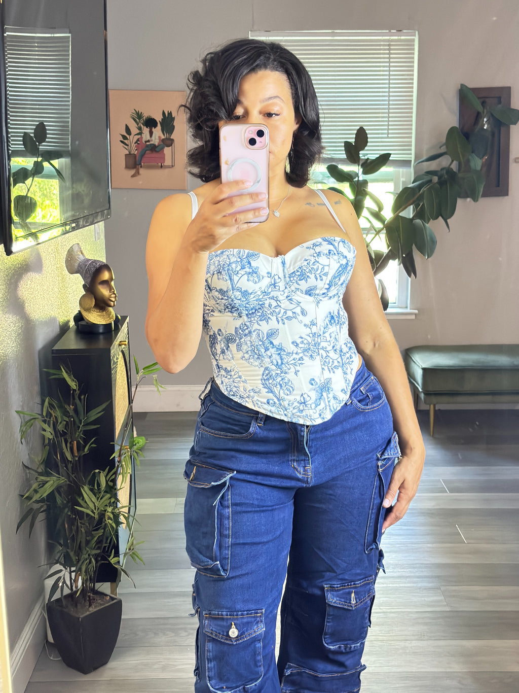 Blue Toile Corset