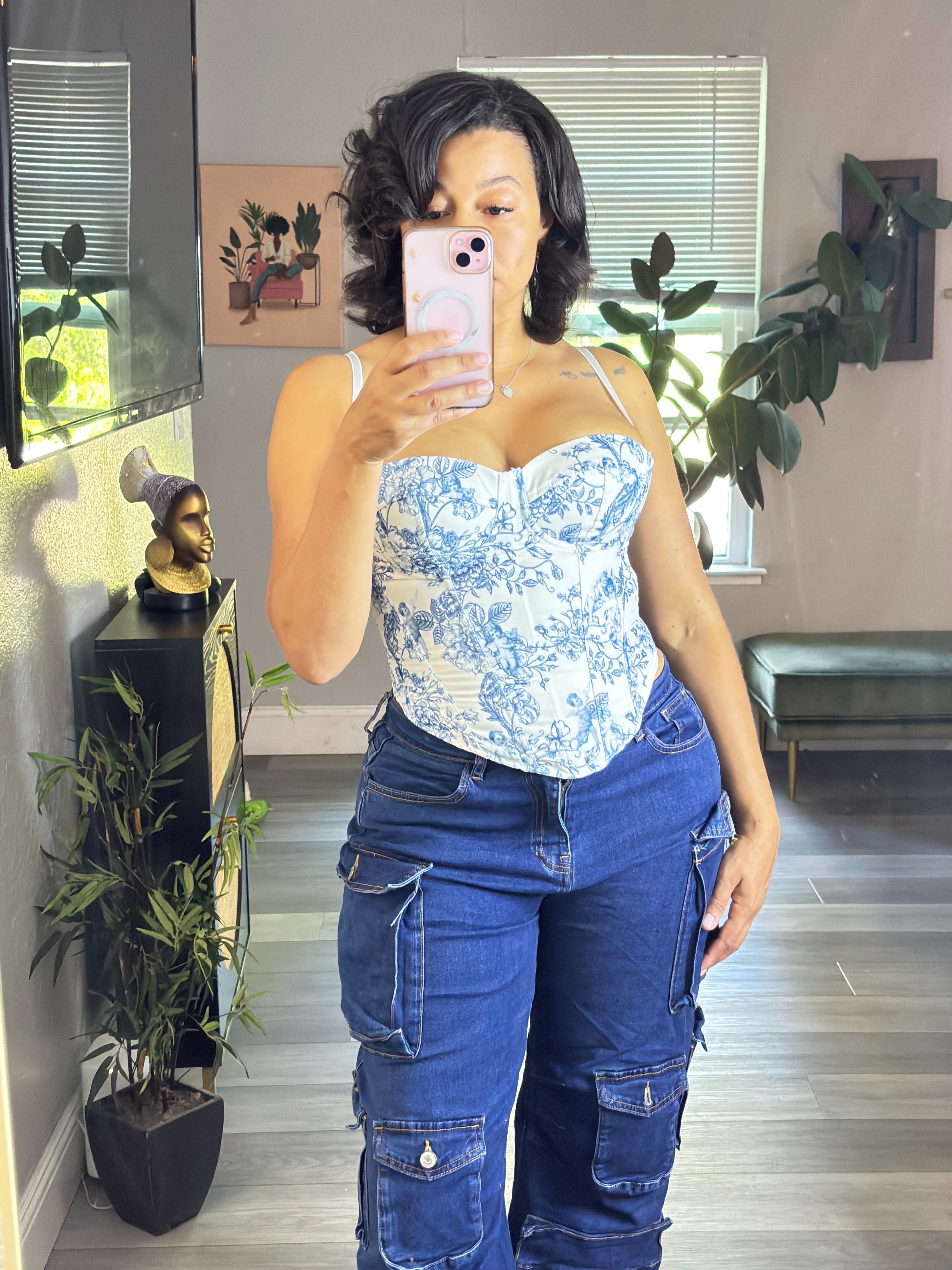 Blue Toile Corset