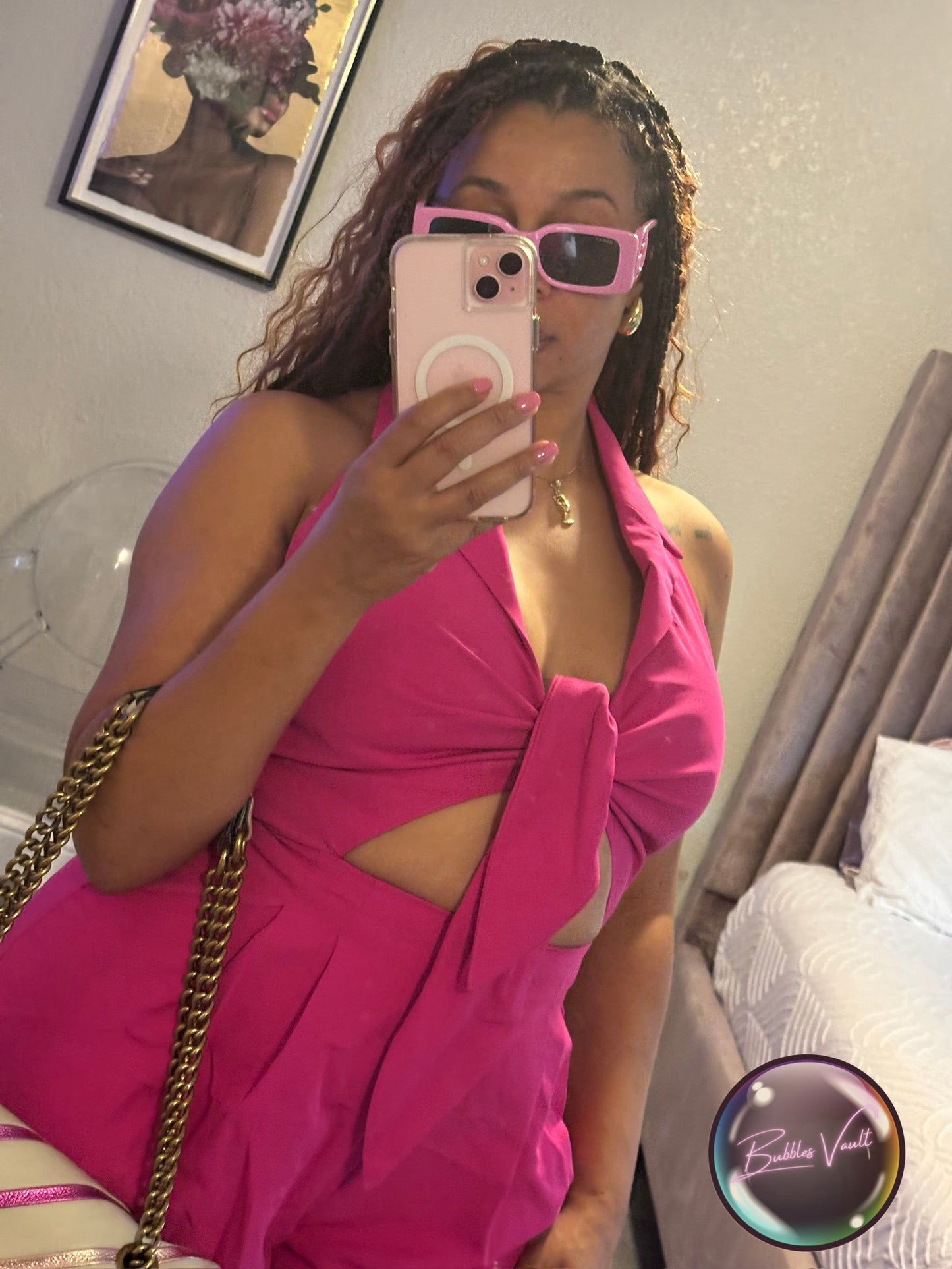 Backless Halter  Romper Shorts