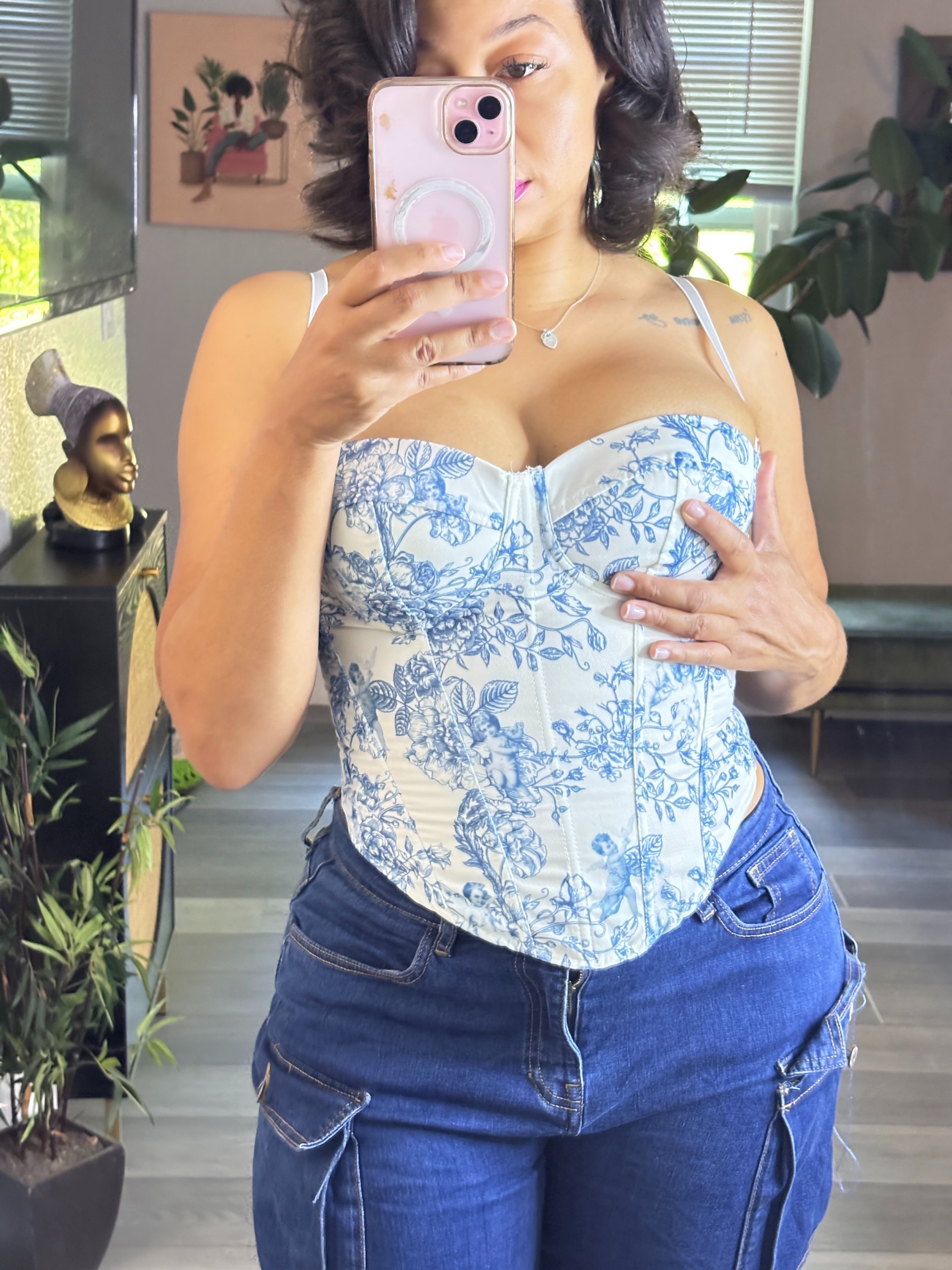 Blue Toile Corset