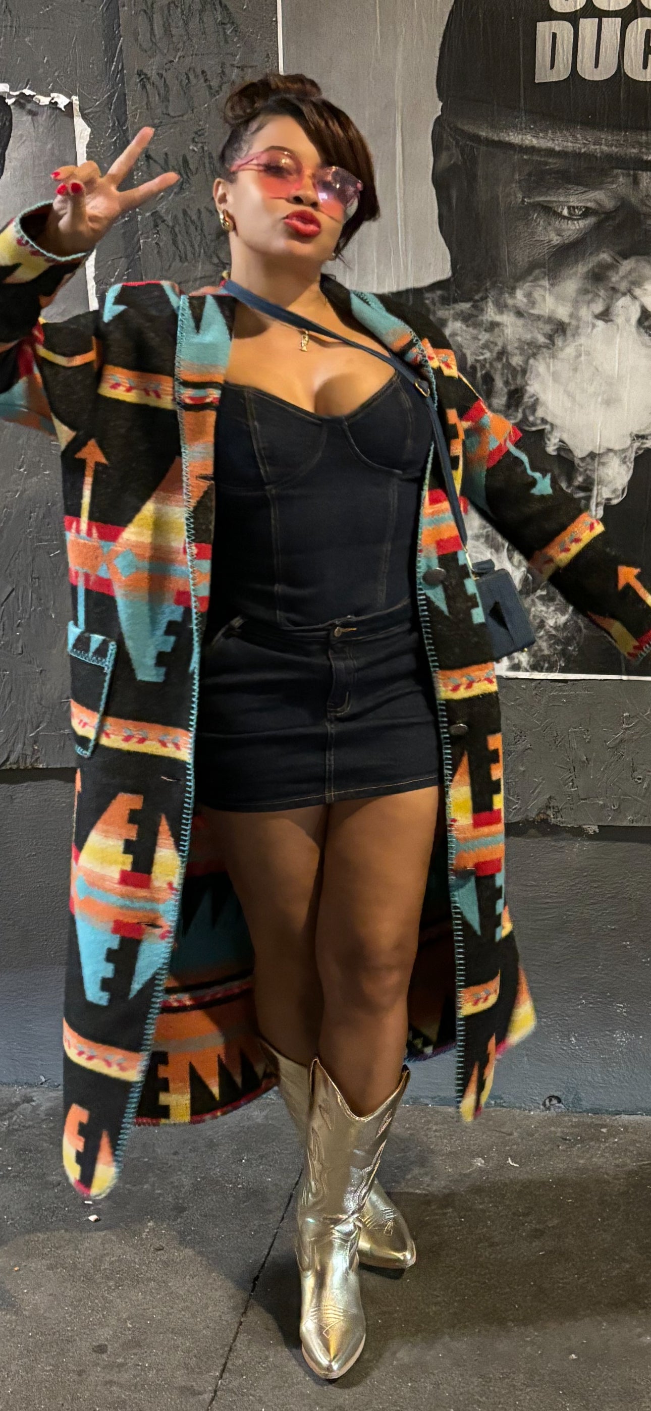 Dark Denim Mini Skirt With Matching Bodysuit